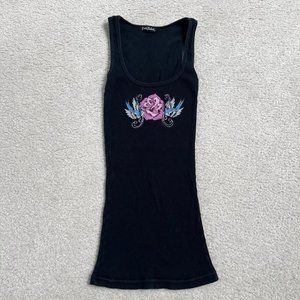 Vintage y2k graphic grunge rose print tank top